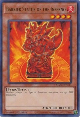 Yugioh! Barrier Statue of the Inferno - MAGO-EN113 - Rare - 1st Edition Near Min
