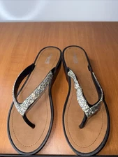 Capelli New York Rhinestone Embellished Flip Flop Sandals Size 6