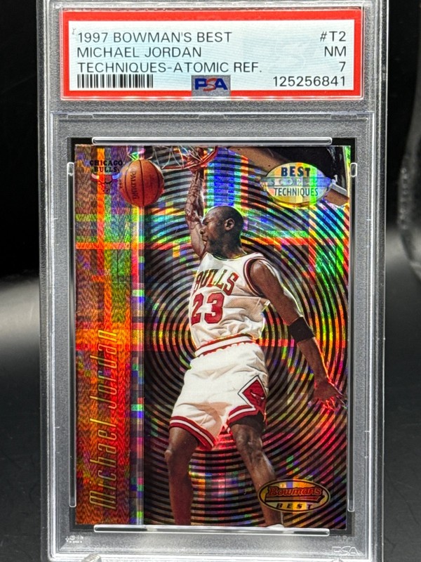 マイケルジョーダン 1997 Bowman's Refractor 1996-97 Michael Jordan Bowman's Best Cuts Atomic Refractor : r