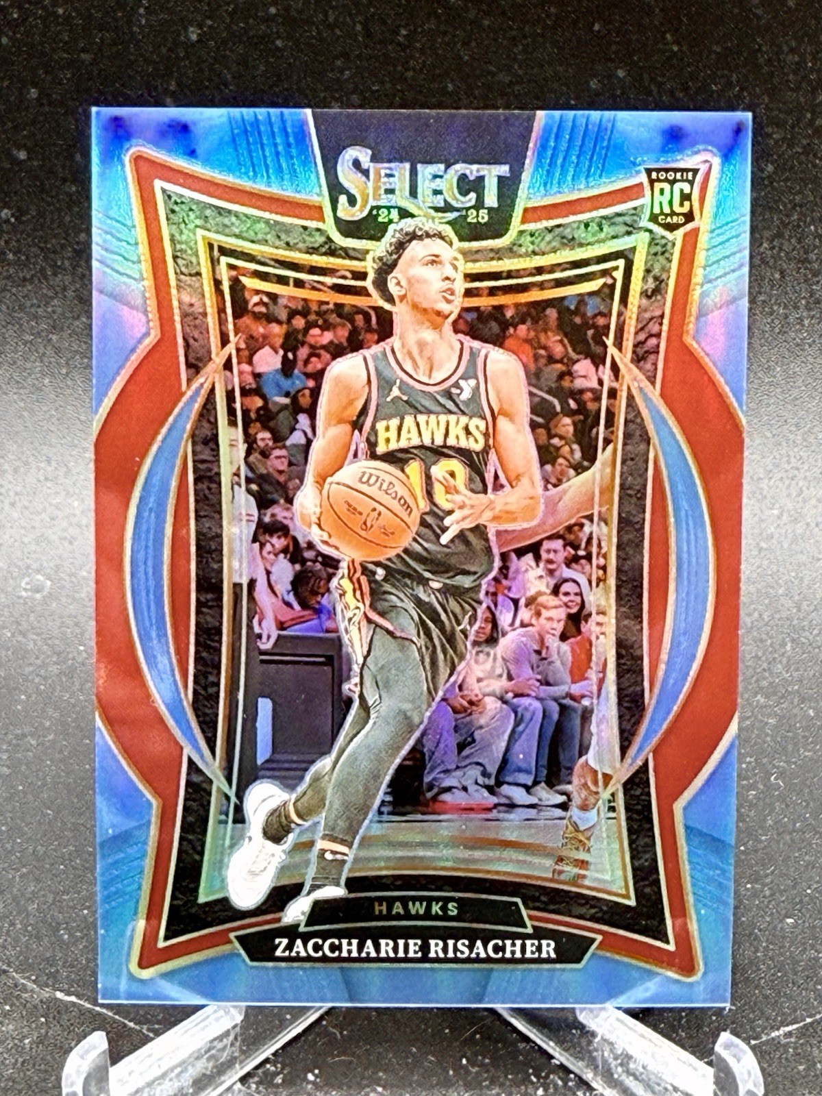 2024-25 Select #86 Zaccharie Risacher Rookie Light Blue Prizm /299 Hawks RC