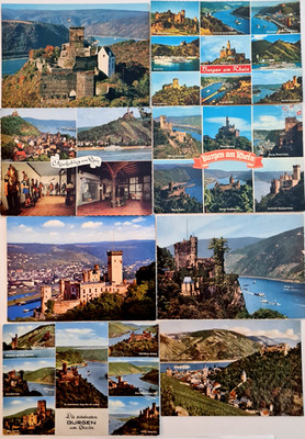8 x Postkarte BURGEN Burg am RHEIN Deutschland, River Rhine Castles Postcards