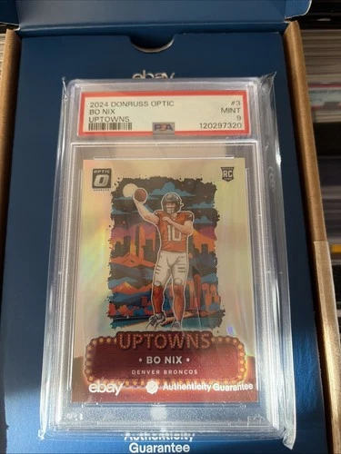 2024 Panini Donruss Optic Uptowns Bo Nix #3 (RC) PSA 9 Authenticated Rookie