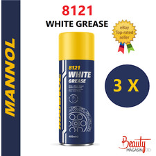 3 X MANNOL White Grease Spray 8121 450ml High Performance Lithium Lubricant