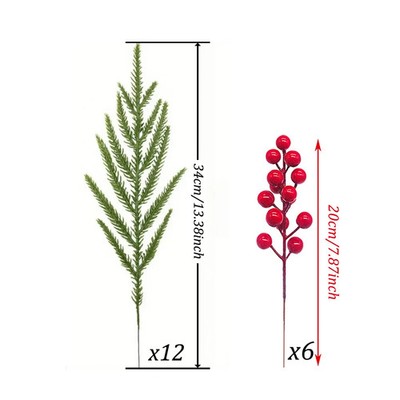Künstliche Kiefernzweige mit Beeren für Winter Weihnachtsdekoration