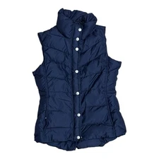 J Crew Navy Blue Zip Snap Down / Waterfowl J. Women’s Size XS Puffer Vest Jacket