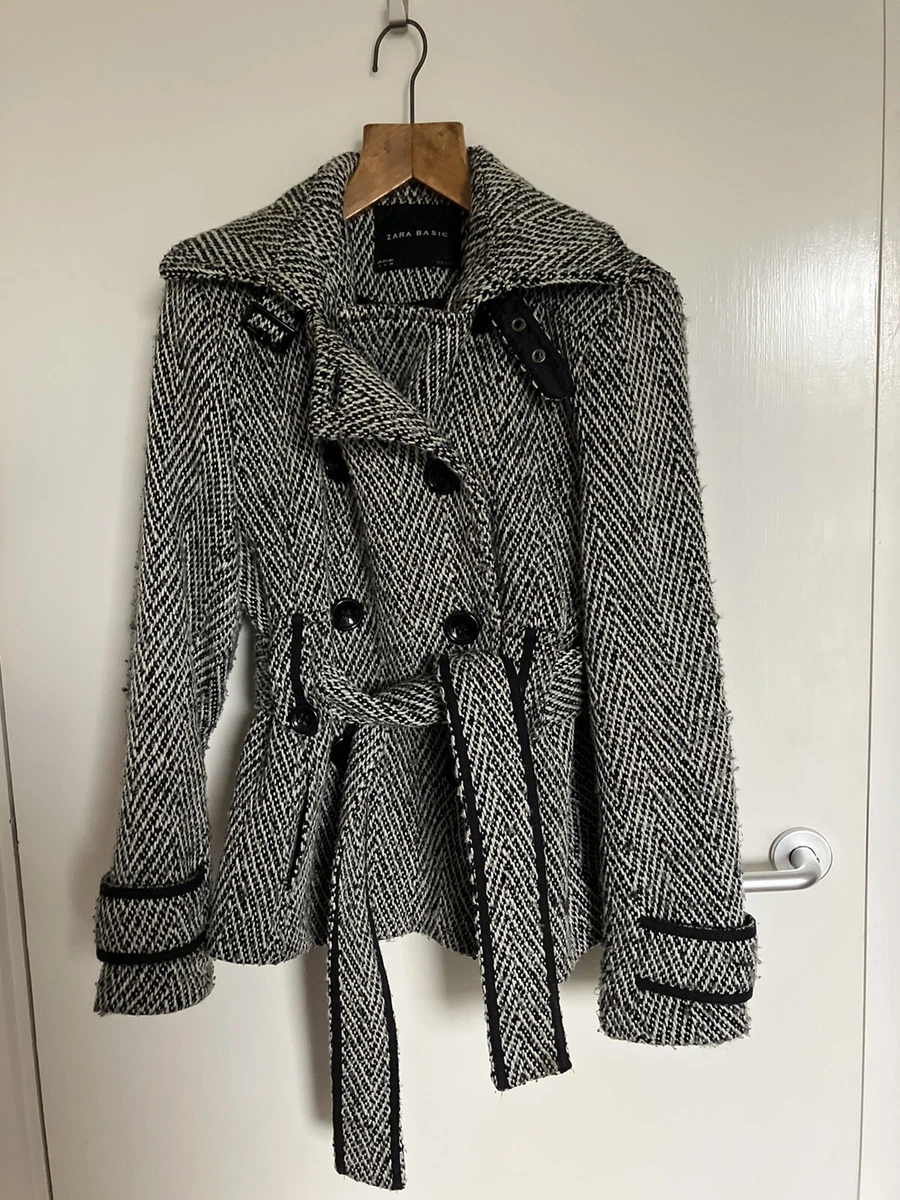 Zara black and white tweed jacket on sale