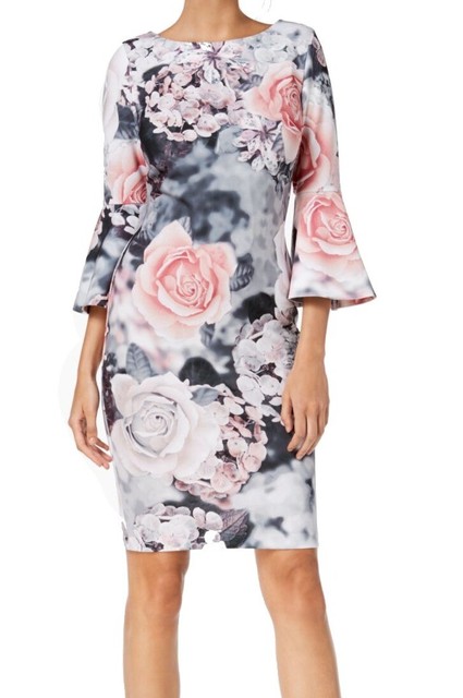 calvin klein sheath dress floral