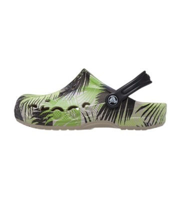 Crocs Kinder Clogs Baya Pantoletten Sandalen Palmenmuster Gr. UK 12 EUR 29 30 Strand Pool