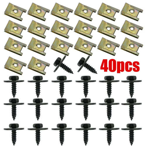 40x Car Body Panel Fender Fastener Kit Hex Bolts U-Nut Clip Screws Fixed For BMW - Picture 1 of 21