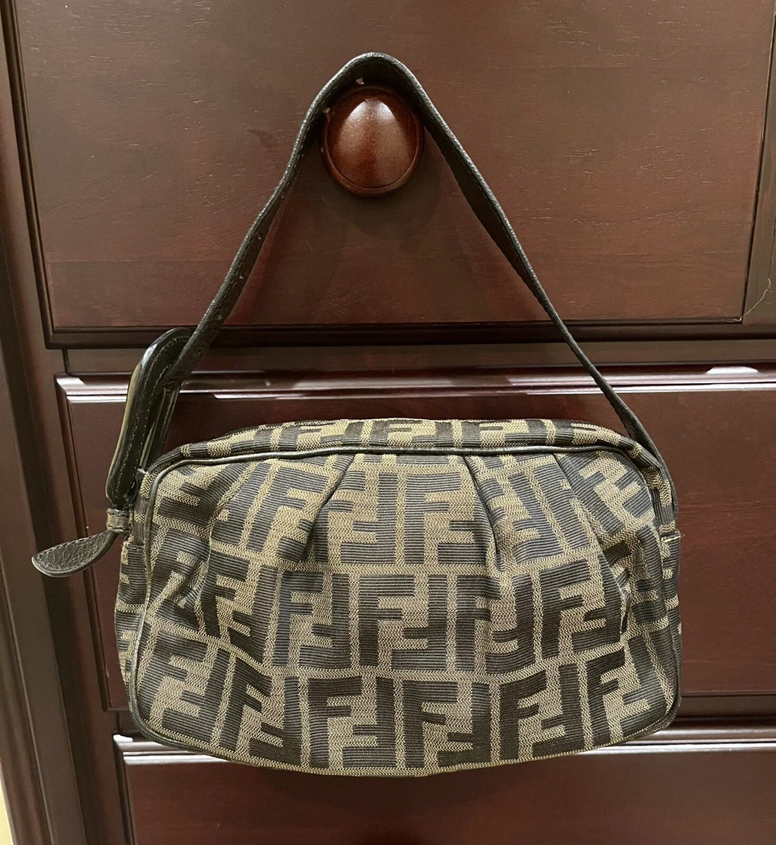 SOLD* Vintage FENDI Monogram Leather Handbag  Fendi bags, Leather handbags,  Vintage fendi bag