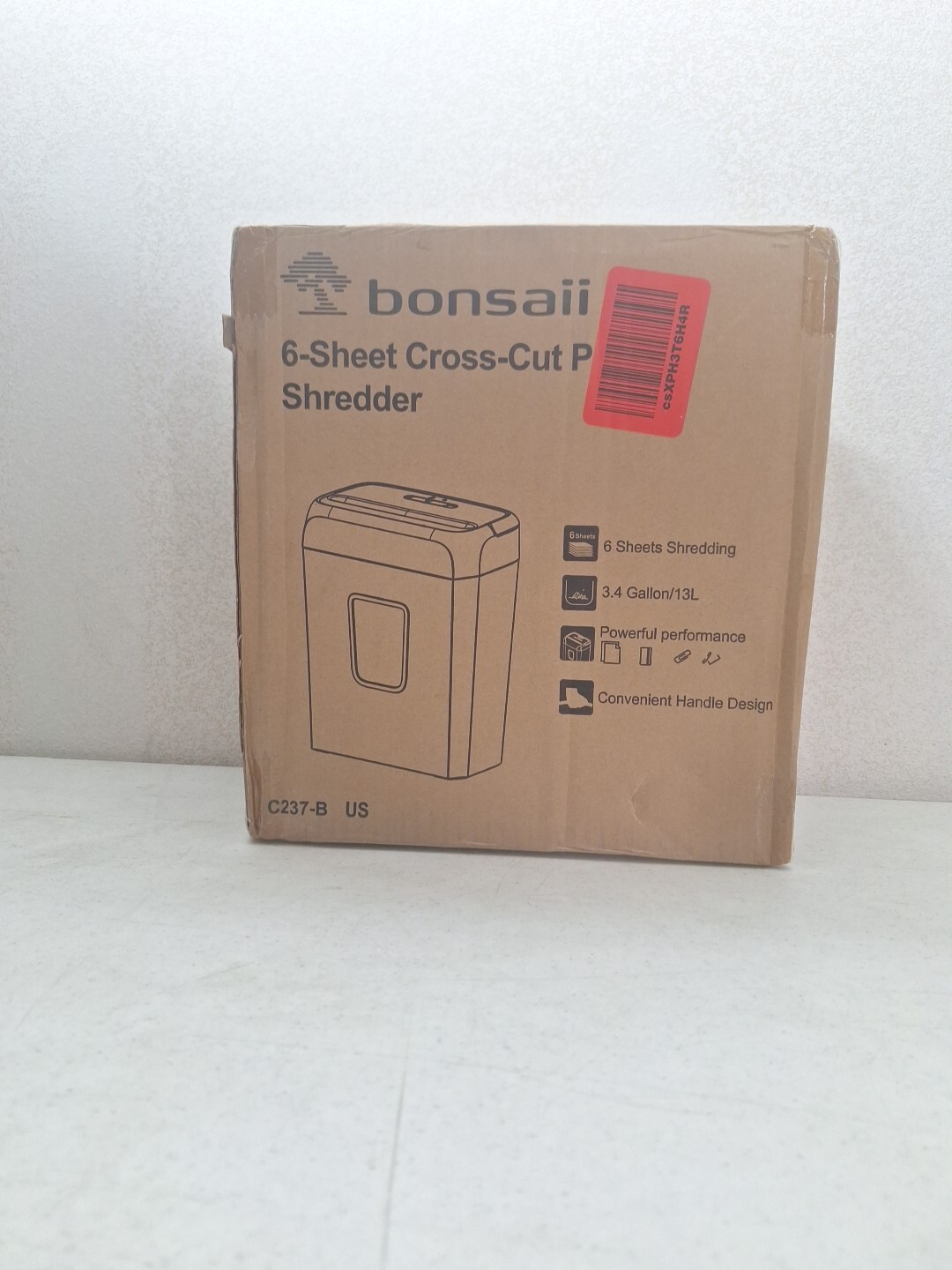 Paper Shredder for Home Bonsaii 6 Sheet Cross Cut Paper and Credit Card Shredder-image