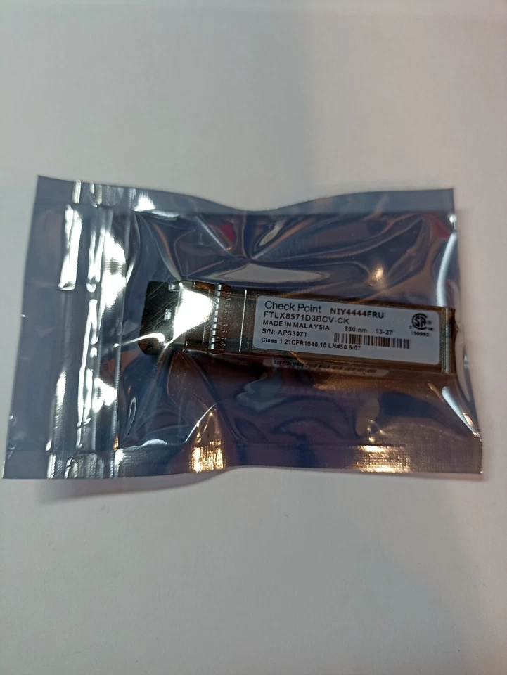 NEW Check Point NIY4444FRU 10Gbps FTLX8571D3BCV-CK 10gbase-sr SFP+ Transceiver - Image 2 of 2