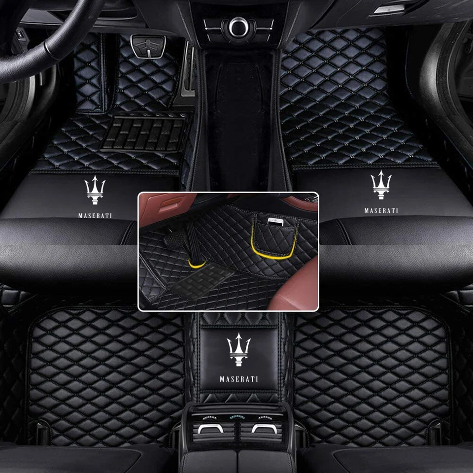 Custom Fit For Maserati All Models All Weather Pads Leather Floor Liner Car Mats Foto 4 de 4