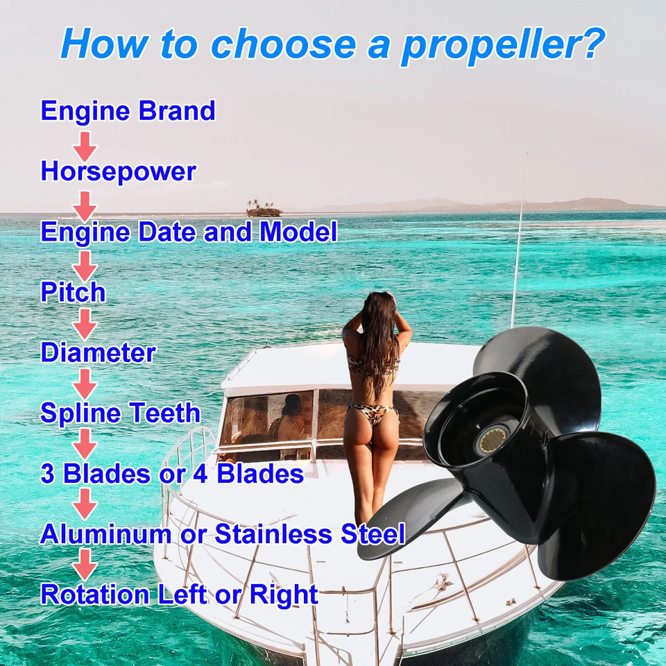 Boot Propeller Für Mercury Tohatsu Parsun Außenborder 4-6ps Alle Größen 12 Zähne - Bild 2 von 2