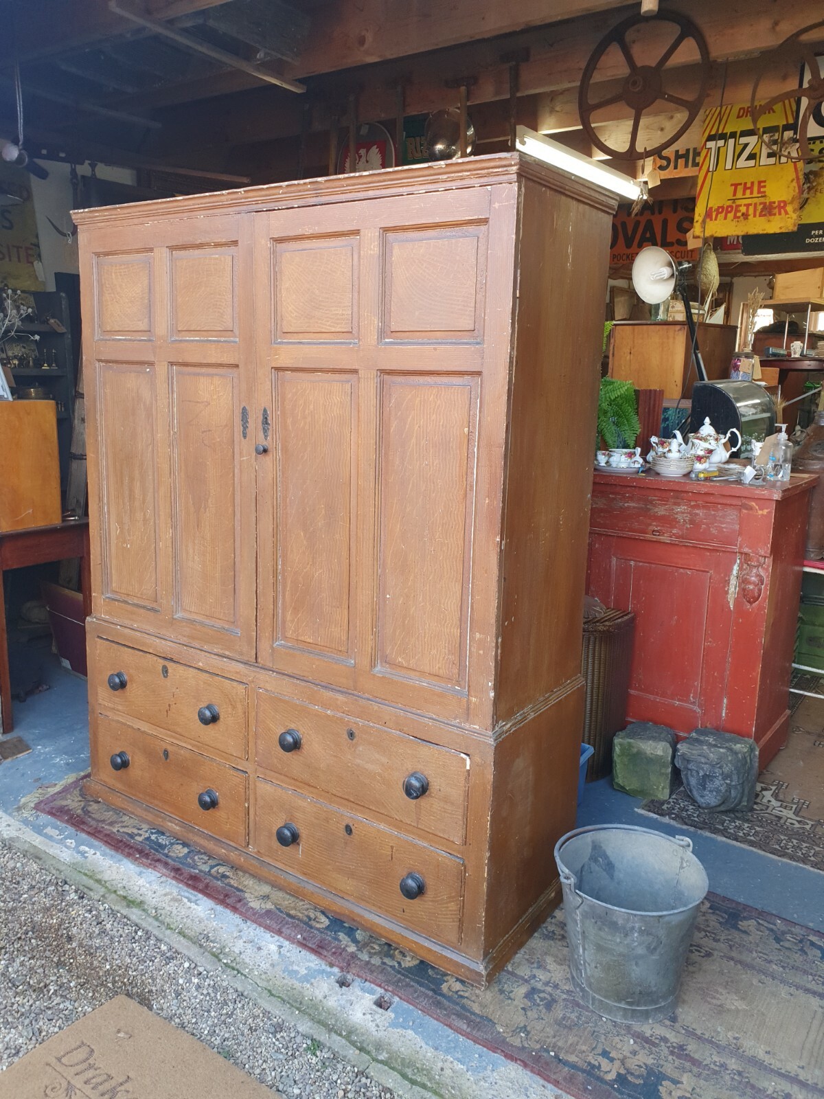 Pine Housekeepers Cupboard / Linen Press eBay