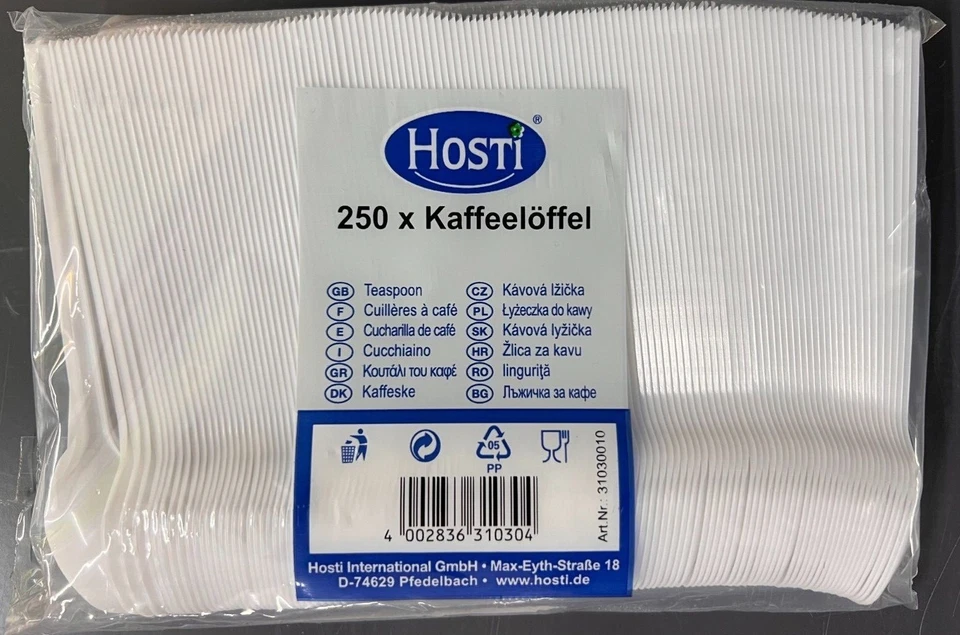 HOSTI Kunststoff-Kaffeelöffel 12 cm 250 Stück weiß