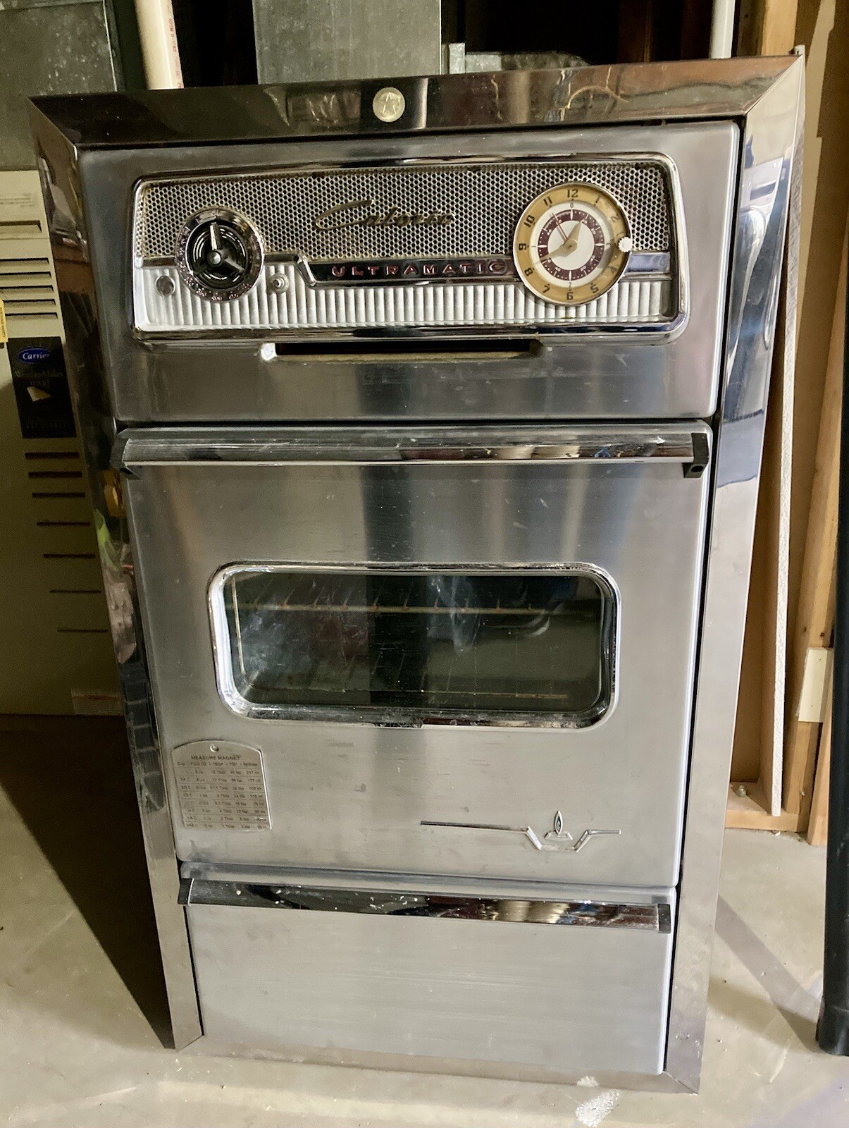 Vintage CALORIC Ultramatic Stainless Steel Gas Wall Stove/Broiler