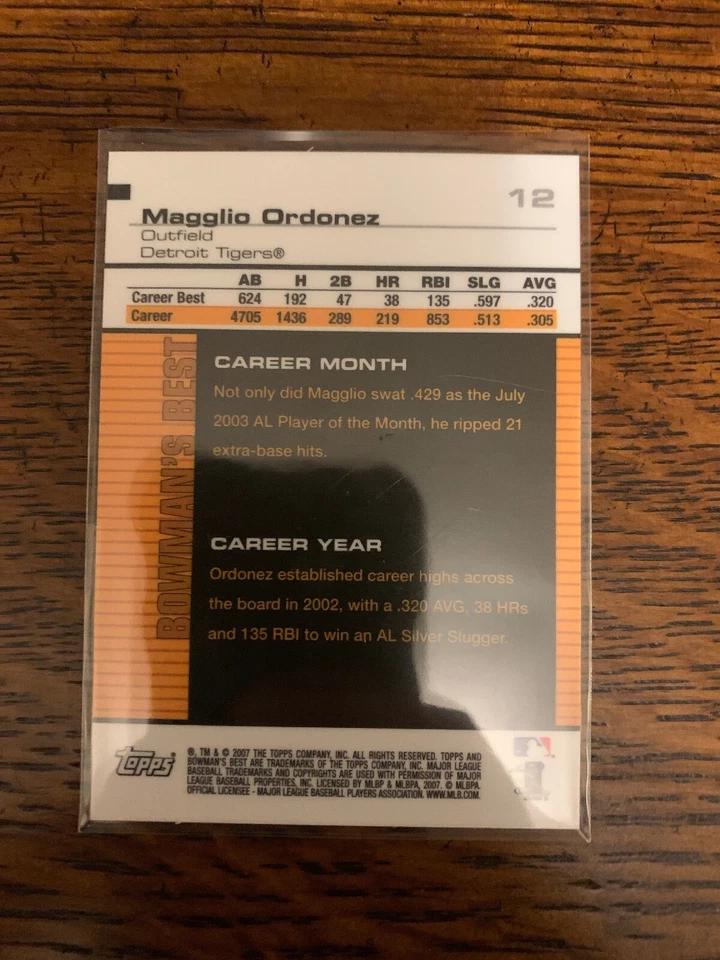 2007 Bowman Chrome Sterling Magglio Ordonez ERROR CARD - Image 3 of 3