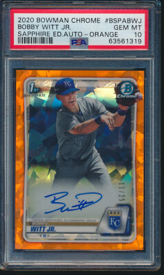 その他 MLB Bobby Witt Jr. PSA10 PSA 10 BOBBY WITT AUTO 2020 Bowman Chrome SAPPHIRE ORANGE