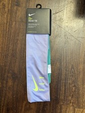 Nike Fly Reversible Dri-FIT Adjustable Tie Headband Green/Lilac -WE FLY TOGETHER