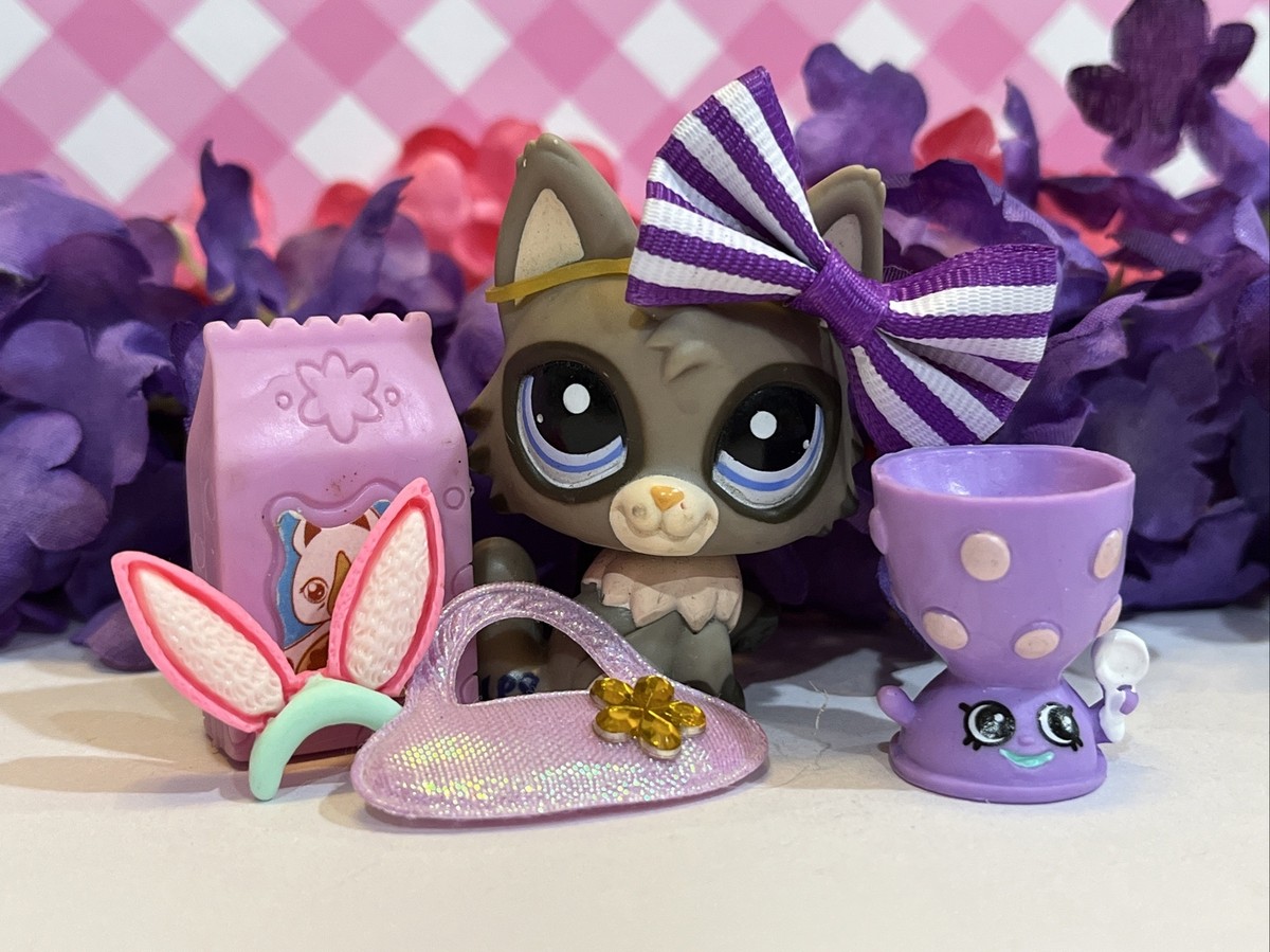 Littlest Pet Shop LPS #1953 - Chat Persian / Loup - Rare - État D'occasion
