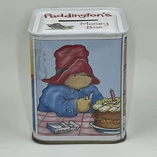 Paddington Bear Coin Money Bank Tin Box 1988 Paddington & Co England