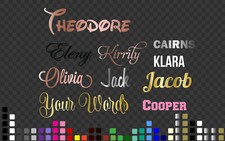 Custom Name Wall Decal Sticker Nursery Kids Room 5-200cm | Rose Gold Chrome