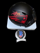 TY LAW SIGNED NEW ENGLAND PATRIOTS ECLIPSE MINI HELMET RARE BECKETT HOF 3
