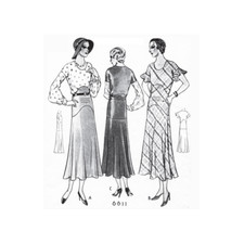 Past Patterns 6611 - Early 1930s Dress w Waist Yoke Sewing Pattern bust 34"