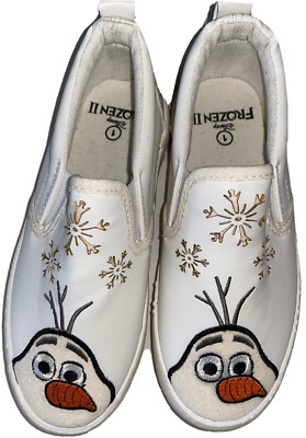 Disney Frozen Ground Up Slip On Tennis Shoe Glittery Olaf Girls