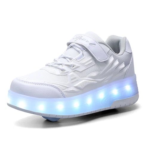 Kinderschuhe Jungen und Mädchen Skateboardschuhe mit Rollen AufladungSkateschuhe - Bild 2 von 27