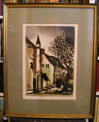 Cityscape Watercolor Art Painting Place D'Armes Montreal Quebec Canada Signed