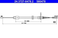ATE 24.3727-0478.2 Seilzug, Feststellbremse FüR MERCEDES-BENZ