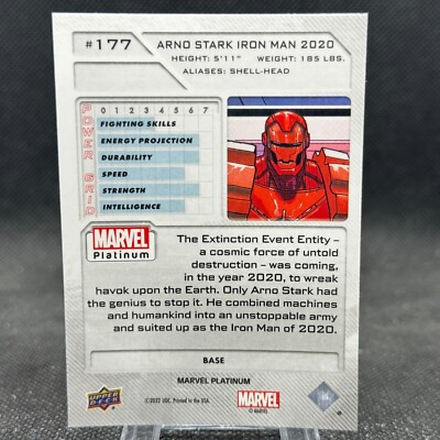 Arno Stark Iron Man 2020 2023 Upper Deck Marvel Platinum Base High