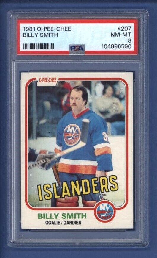 1981-82 O-Pee-Chee #207 Billy Smith PSA 8 NM-MT New York Islanders *HOF*