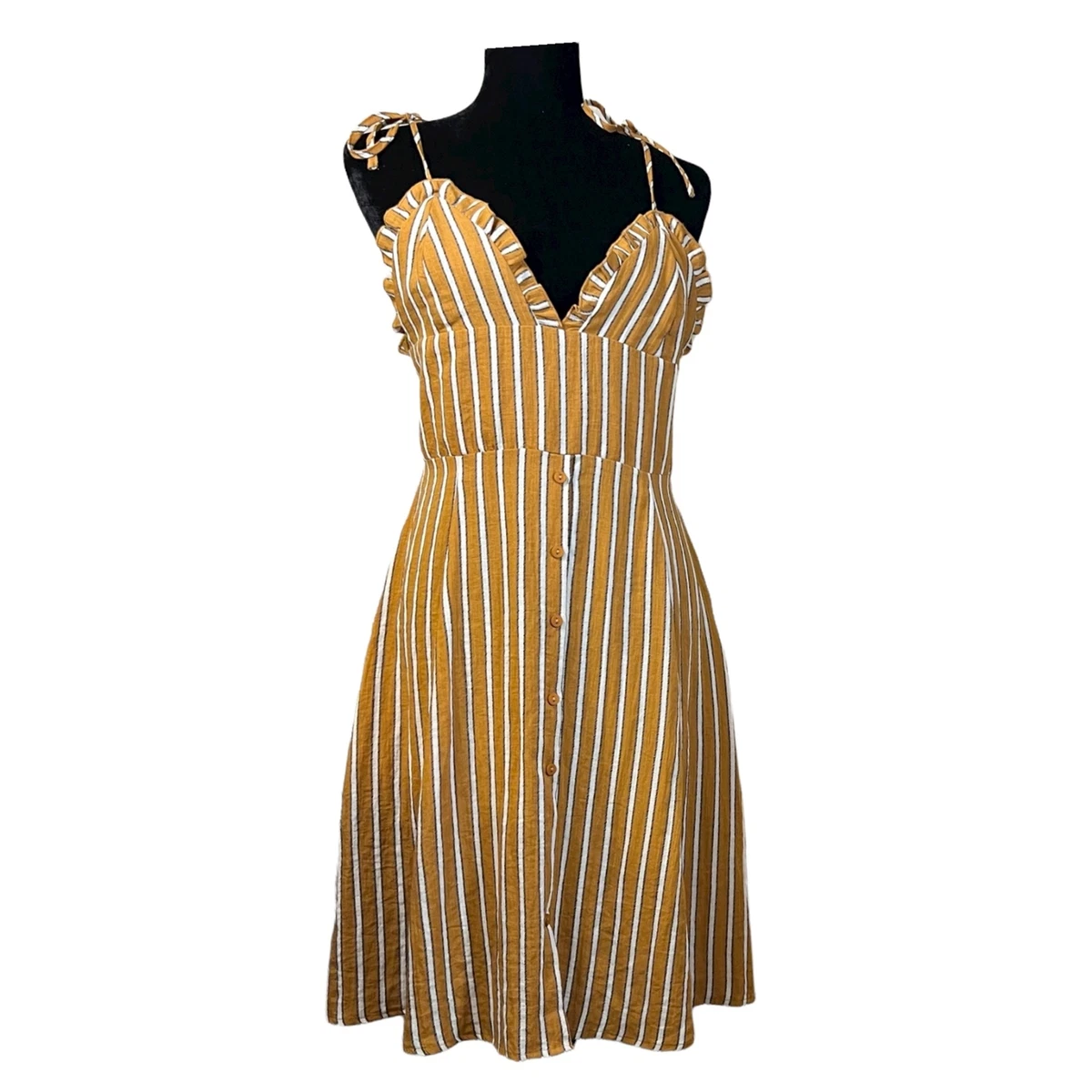 Mustard yellow flowy hot sale dress