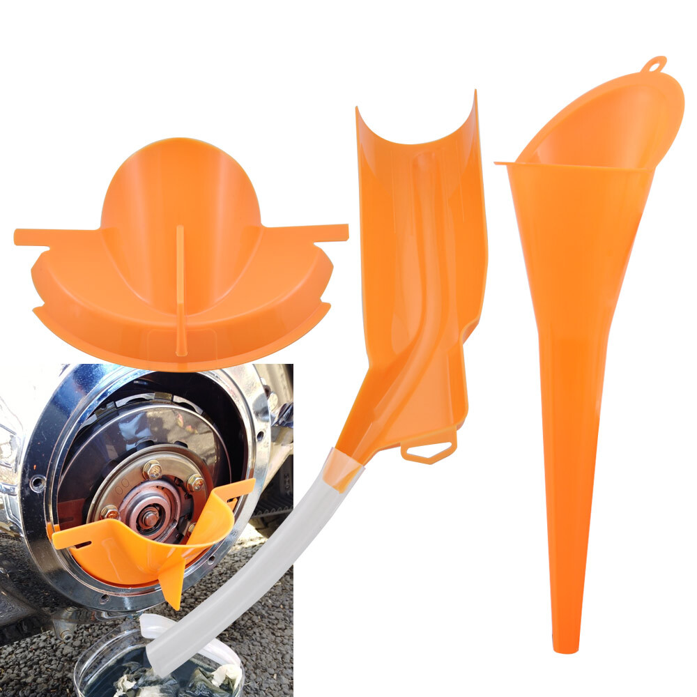 Orange Filling Funnel Primary Case Oil Fill Drip-Free Drain Oil