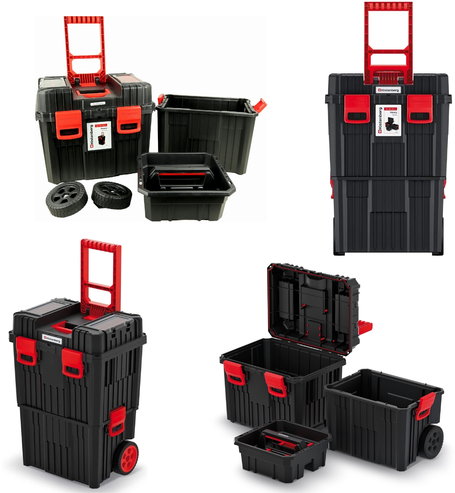 Kistenberg Werkzeugwagen Set - Modular Solution - 53x35x82cm - Mit Rollen & Sortierboxen - Mobile Werkstatt