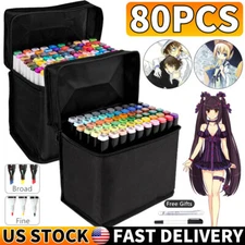 80Pcs Dual Tip Twin Marker Pens Set Artist Sketch For COPIC Markers Drawing Gift