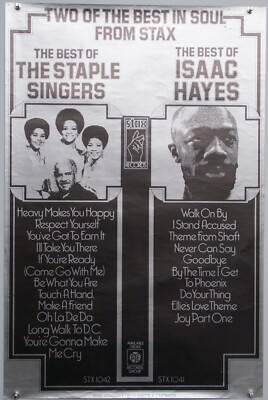 Isaac Hayes The Staple Singers Poster Original The Best Of Stax Promotion 1975