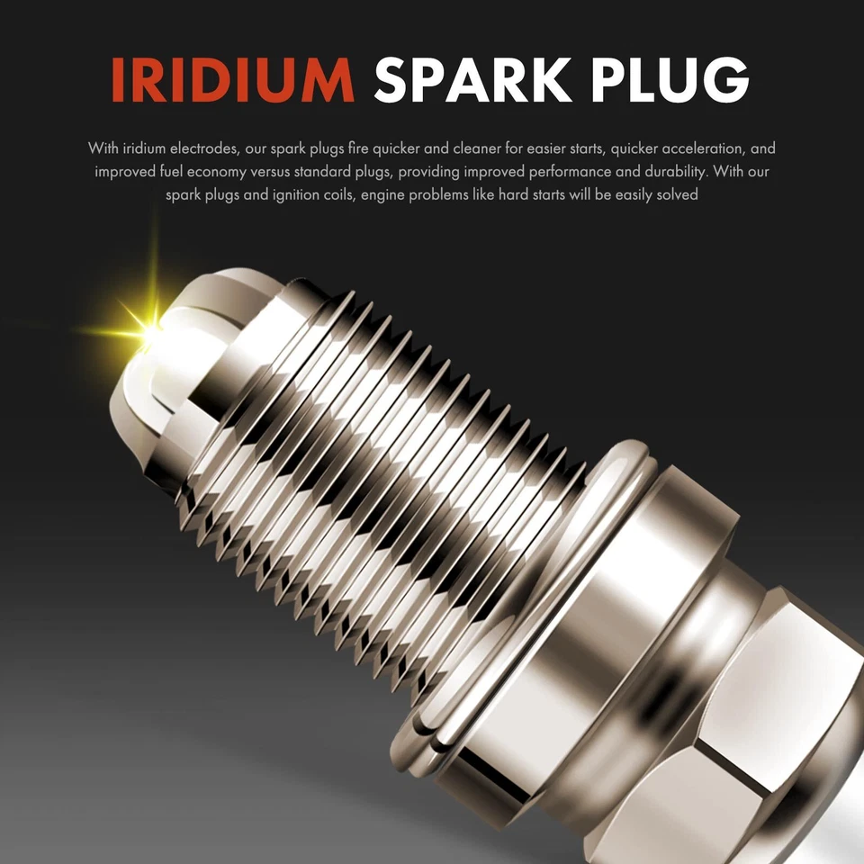 Комплект из 4 красных катушек зажигания и 4 иридиевых свечей зажигания для Volkswagen Jetta Passat - Изображение 3 из 4