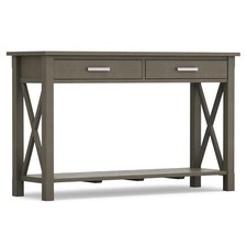 SIMPLIHOME Kitchener SOLID WOOD 47 inch Wide Contemporary Modern Console Sofa