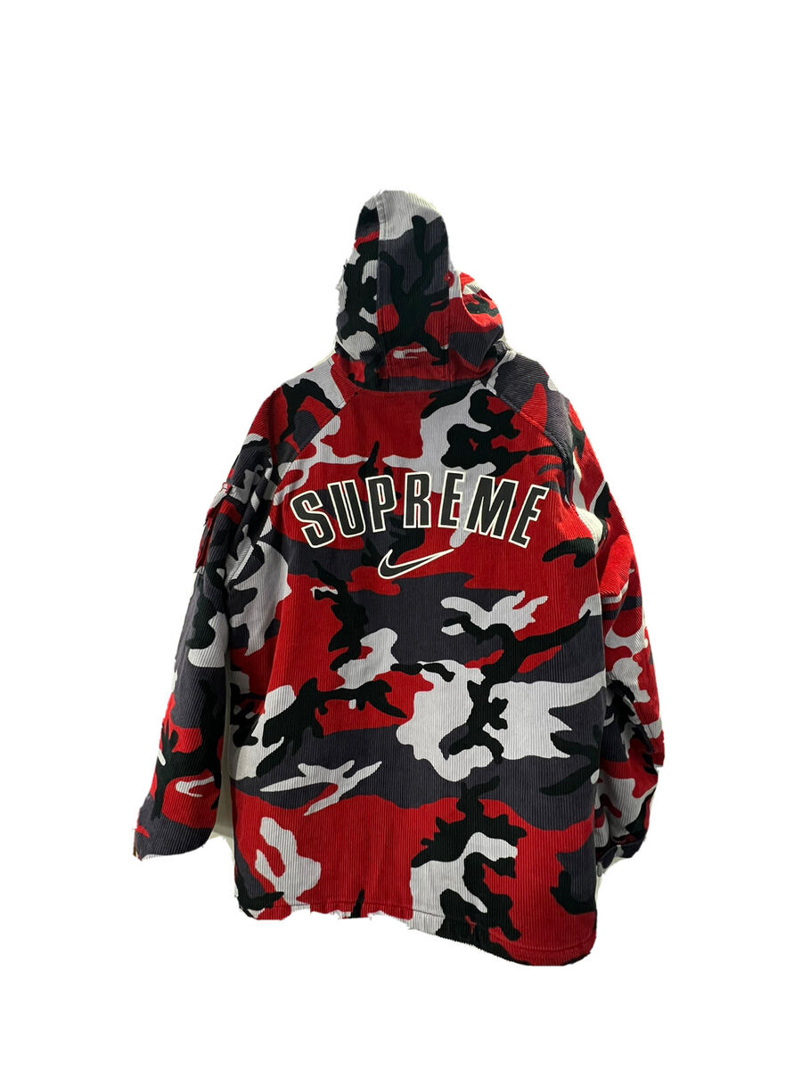 Supreme® / Nike® Arc Corduroy Hooded Jacket - Size XL - Red Camo