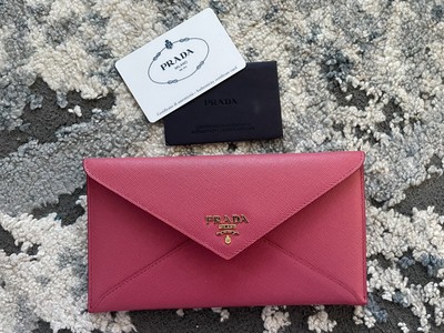prada leather envelope wallet