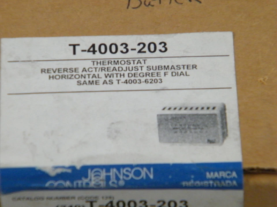 JOHNSON CONTROLS ~ THERMOSTAT # T-4003-203 REVERSE SUBMASTER DEGREE F DIAL - Image 2 of 4