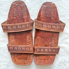 Man made leather unisex slides size 10 US