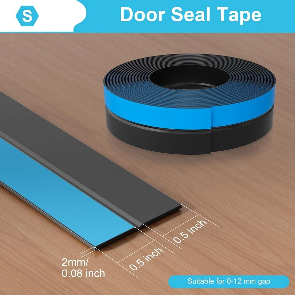 Silicone Weather Stripping Door Seal - 20ft Draft Stopper for Gaps and Frames