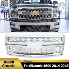 Front Grille Honeycomb Chrome Upper Grill For 2014-2015 Chevrolet Silverado 1500