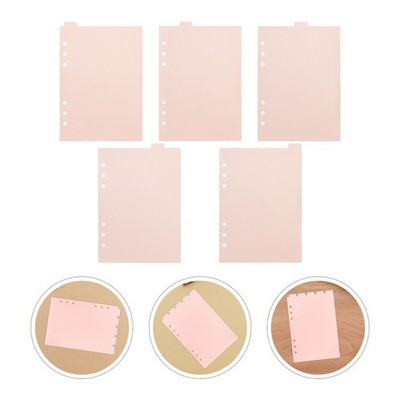  20Sheet A5 Index Binder Dividers - Tabs 6 Ring Plastic Index Divider for