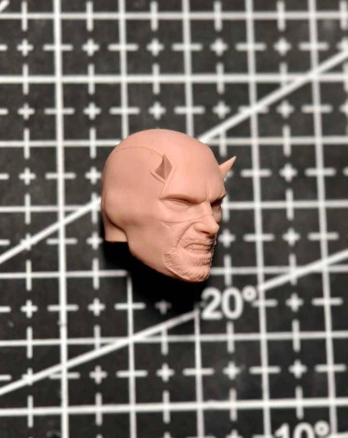 Nueva cabeza de hombre diablo Atrévete 1/12 sin pintar esculpida para figura de acción de 6" Foto 3 de 4